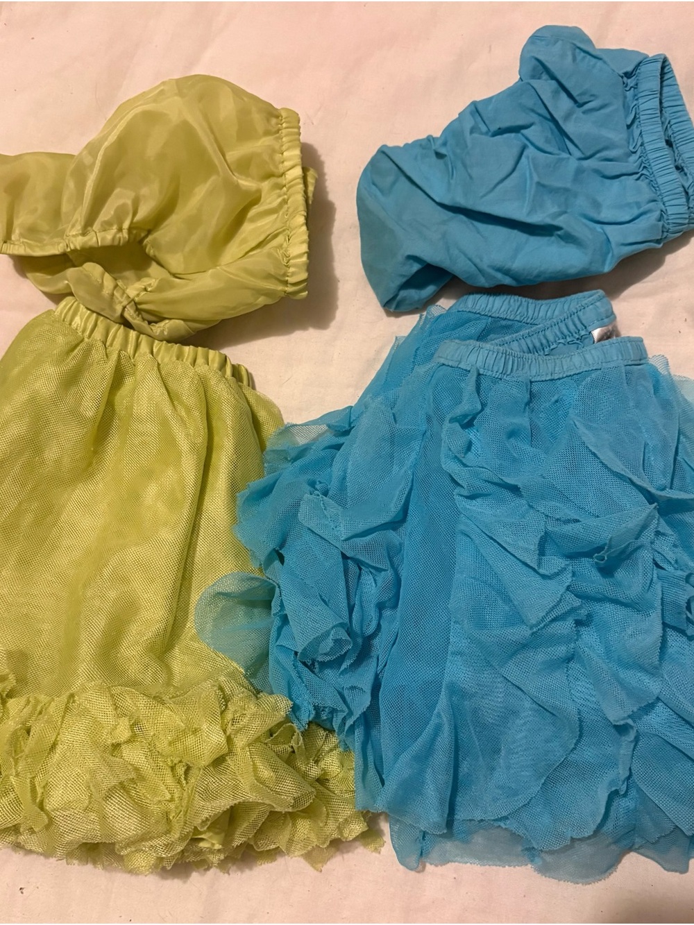 Gymboree Blue and Lime Green Tulle Skirts Set